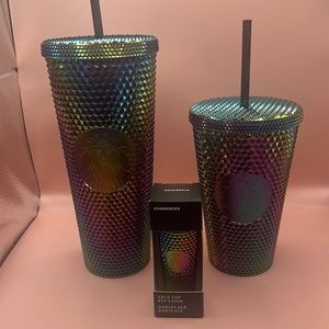 Starbucks 2023 oilslick set includes Venti, Granda and keychain